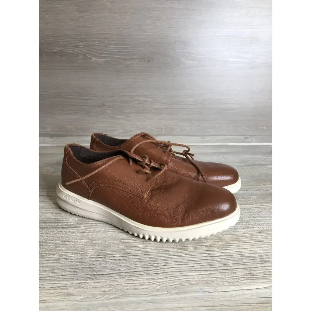 Cole Haan Grand+ Plain Toe Oxford Mens Sz 8.5W British Tan Leather Shoes C36935